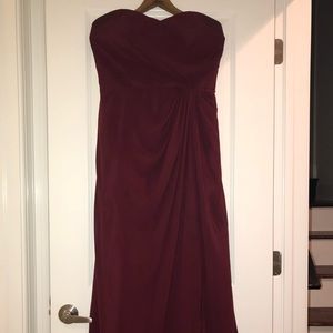 Burgundy bridesmaids / black tie dress
